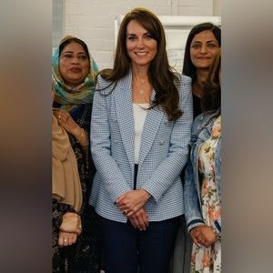 Replikate houndstooth Zara blazer Blue ASO Kate Middleton
